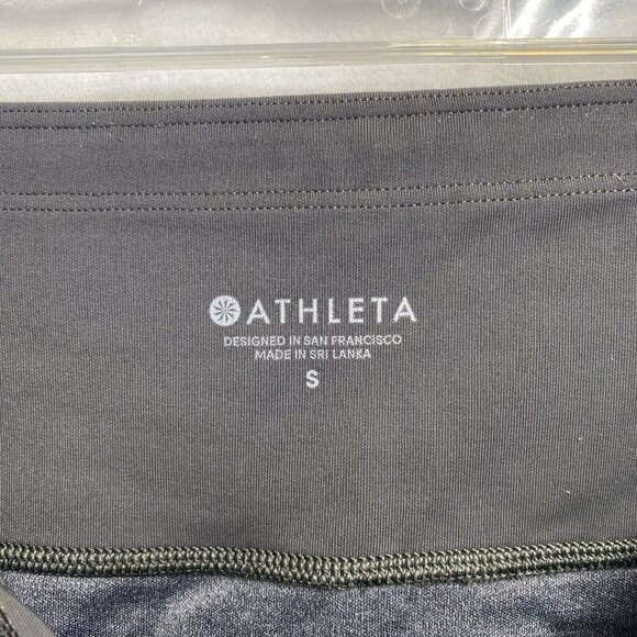 ATHLETA Mid-Rise Yoga-Gym Leggings Women Small Gray Color Block Zipper Pocket - Picture 6 of 16